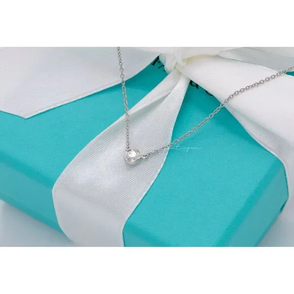 Tiffany & Co. Necklace Elsa Peretti "Diamonds By The Yard" .27ct in Platinum - Picture 6 of 9